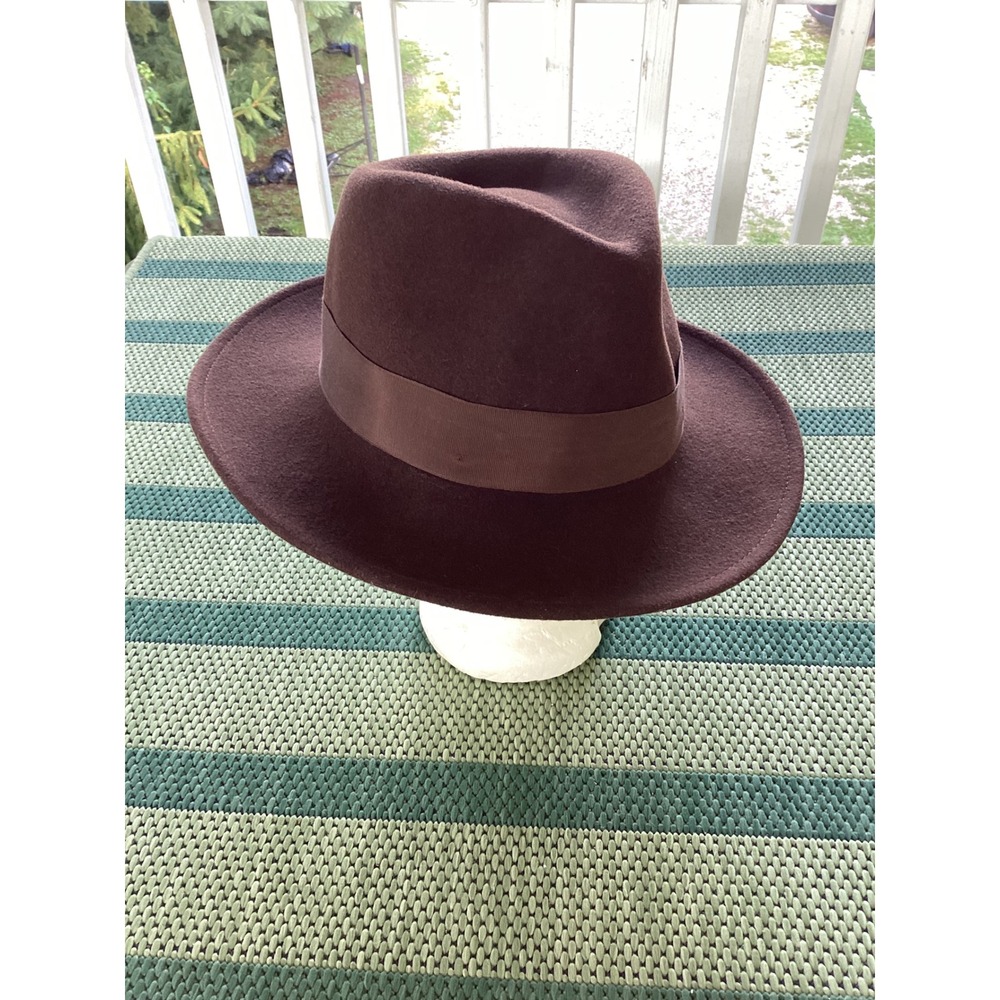 Shannon Phillips Collection Mens Lite Felt Wool Fedora Hat Brown Medium USA Made